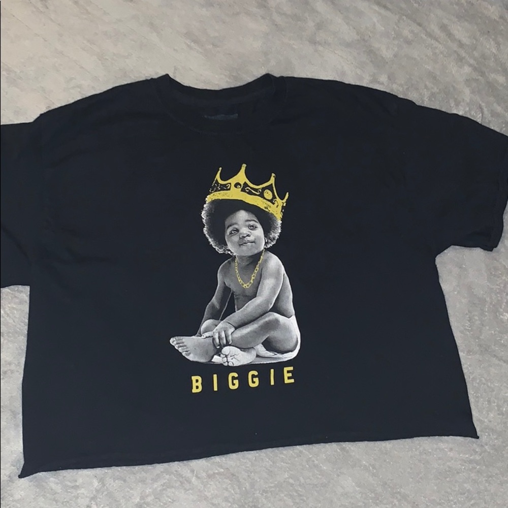 🟢No tortious B.I.G crop top black sz M